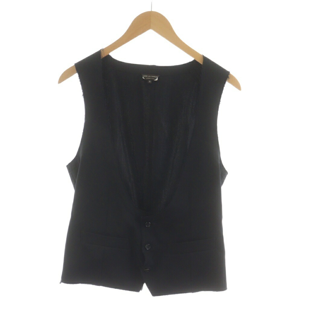 【中古】コムデギャルソンオムプリュス COMME des GARCONS HOMME PLUS ベスト ジレ M 黒 ブラック カットオフ /RR メンズ 【ベクトル 古着】 251229