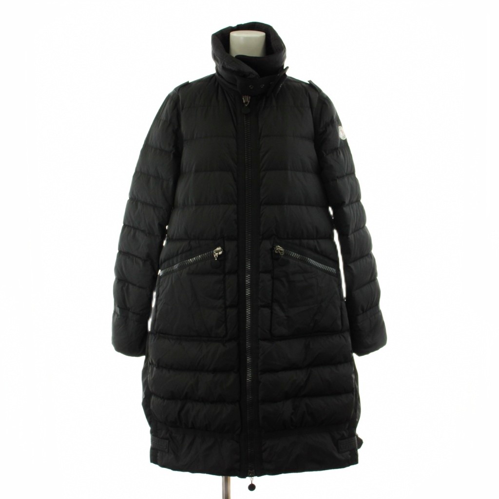 【中古】モンク線路 MONCLER MACHI GIUBBOTTO 落ちこむ厚地の外套 ロング ジップアップ ナイロン 1 黒 黒いこと 2209S4931105 /KU レディース 【ベクター 古着】 260203