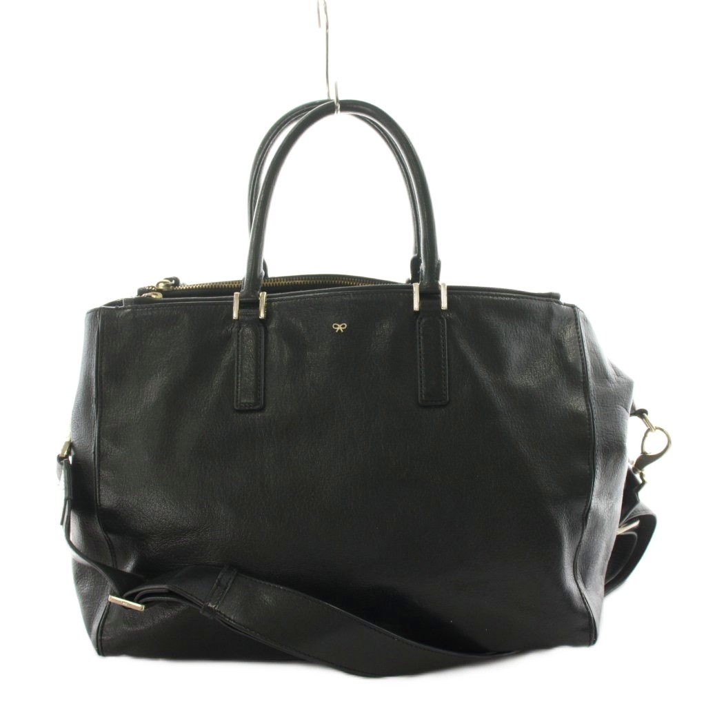 【中古】アニヤハインドマーチ ANYA HINDMARCH ハンドバッグ ショルダーバッグ 2way レザー 黒 ブラック /AN6 レディース 【ベクトル 古着】 260203