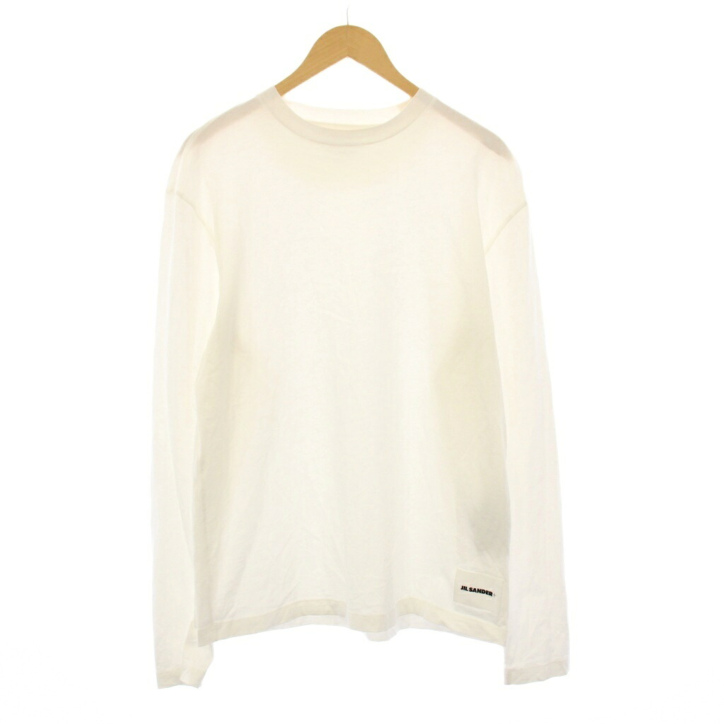 【中古】ジルサンダープラス JIL SANDER＋ 22AW Tシャツ カットソー 長袖 ロゴ M 白 J47GC0002 /KH メンズ 【ベクトル 古着】 260213