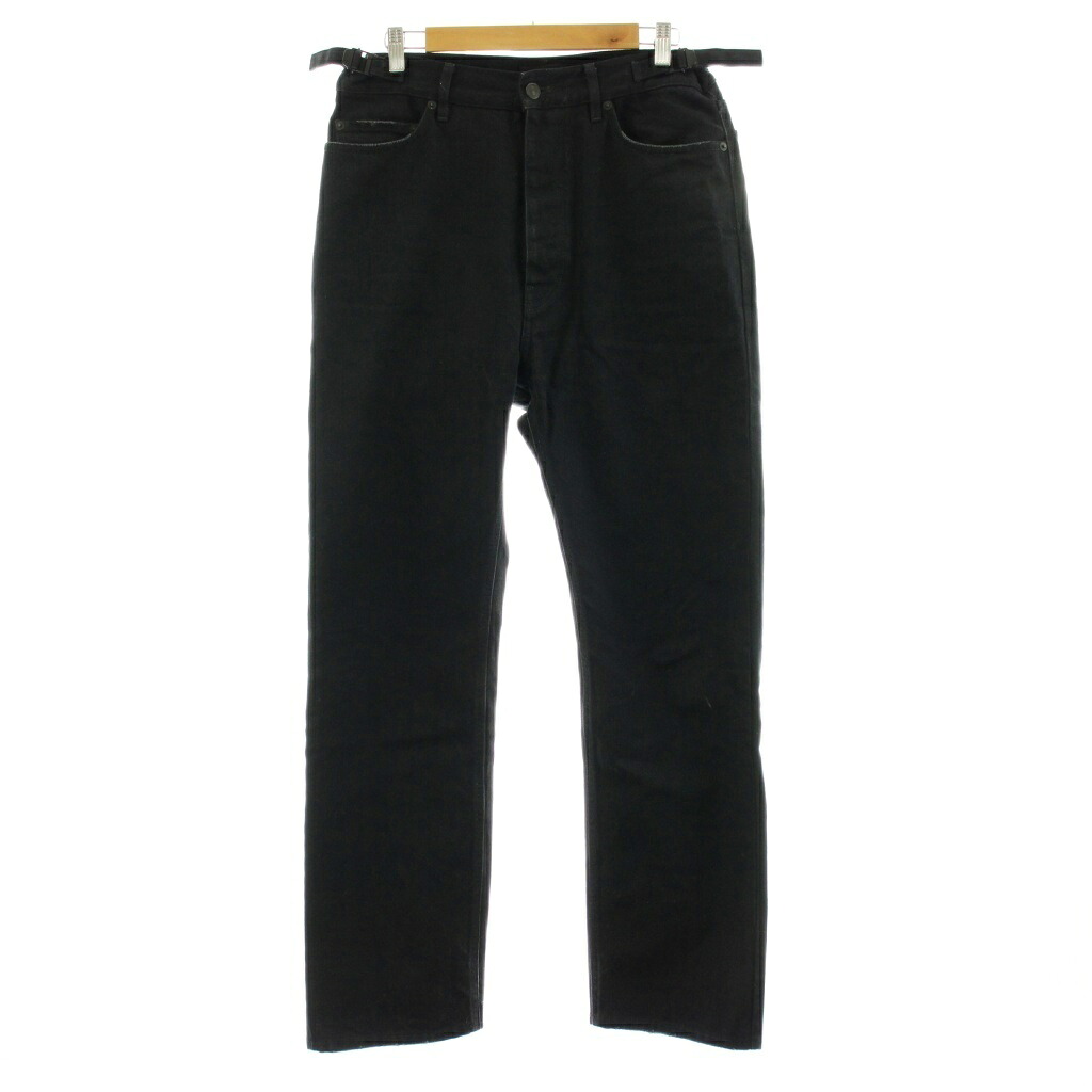【中古】バレンシアガ BALENCIAGA UNIFIT Over Fit Denim Jeans デニムパンツ ジーンズ ボタンフライ ダメージ加工 XS 黒 ブラック 697825 /KU メンズ 【ベクトル 古着】 260203