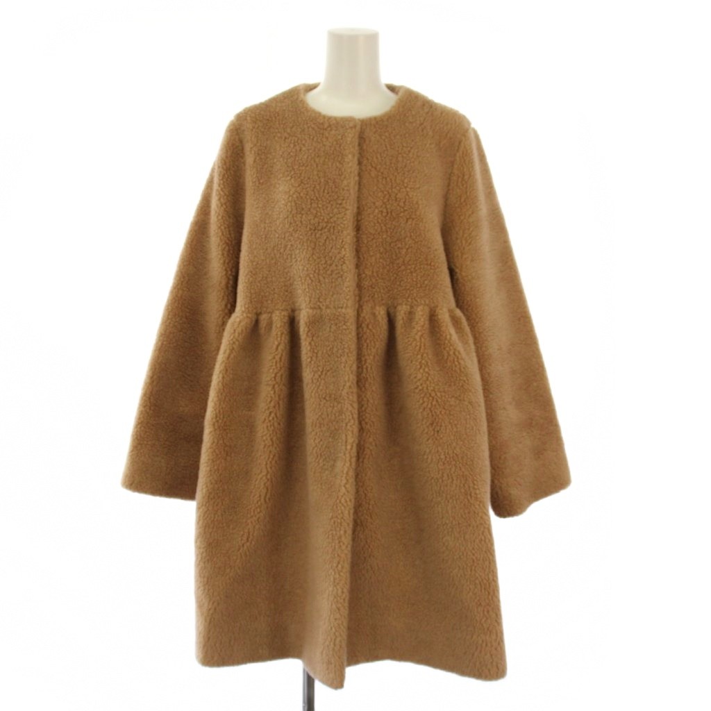 【中古】ヨリ yori 23AW ウール混 エコファー ペプラム もふボアコート ロング 36 茶 YR25-23093AW /BM レディース 【ベクトル 古着】 260219|ブランド古着の買取販売ベクトル