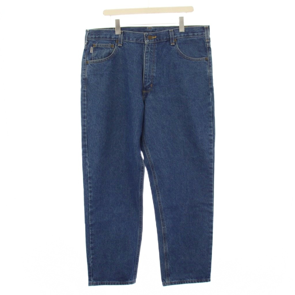 【中古】カーハート carhartt リラックスドフィットテーパードレッグデニムパンツ RELAXED-FIT TAPERED-LEG DENIM PANTS ジーンズ ジップフライ 38×30 紺 ネイビー B17-DST /YT メンズ 【ベクトル 古着】 260403