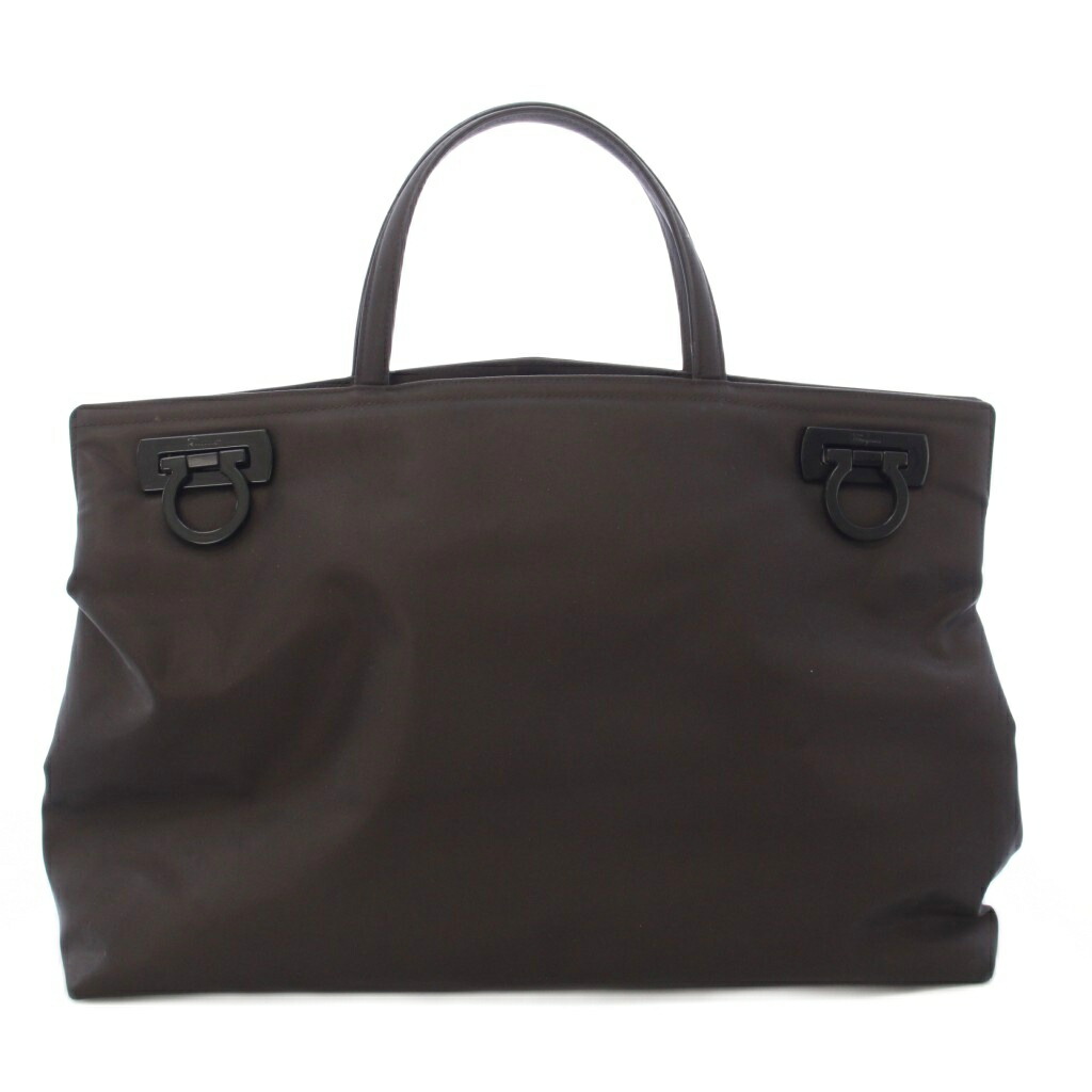 【中古】サルヴァトーレフェラガモ Salvatore Ferragamo トートバッグ ガンチーニ ナイロン 茶 赤銅色 金-21 8865 /TK ■OH レディース 【ベクター 古着】 260413