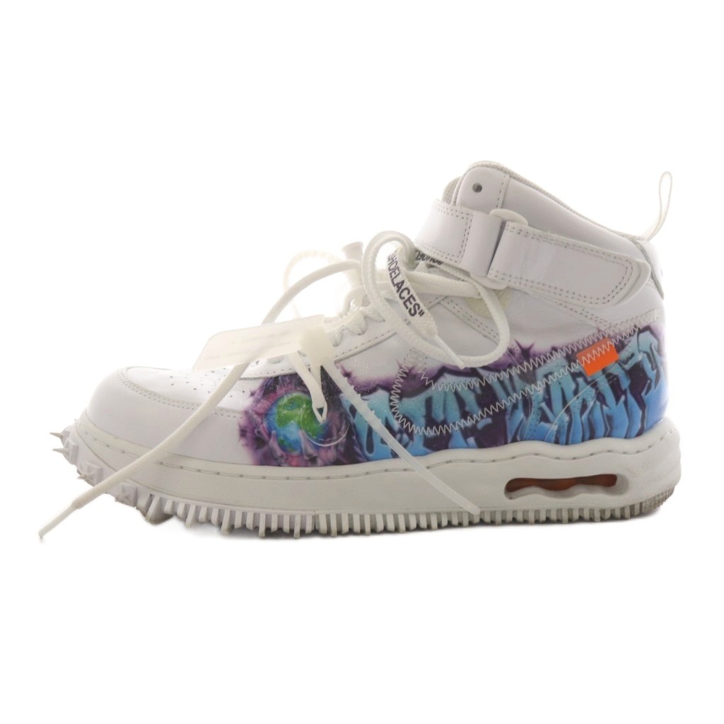【中古】ナイキ NIKE × 象牙色 Off-White 空軍 ミッド Air Force 1 Mid スニーカー シューズ ロゴタイプ US9.5 27.5糎 白 白いこと DR0500-100 /AN29 メンズ 【ベクター 古着】 260514