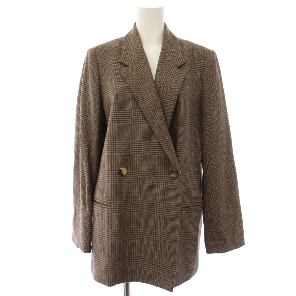【中古】ドゥーズィエムクラス DEUXIEME CLASSE エブリデイアイライク EVERYDAY I LIKE 21AW Oversized Jacket テーラードジャケット 照合のしるし柄 ダブル 茶 赤銅色 21010500805030 /TK レディース 【ベクター 古着】 260516