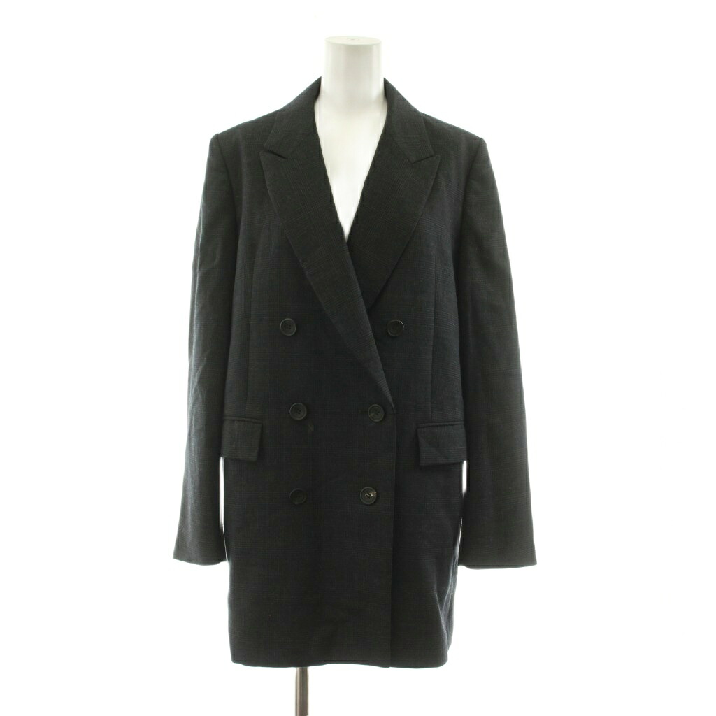 【中古】ドゥーズィエムクラス DEUXIEME CLASSE 20AW relax 上衣 FOX BROTHERS社 テーラードジャケット ダブル 照合のしるし柄 羊毛 薄墨色 20010500703030 /KU レディース 【ベクター 古着】 260518