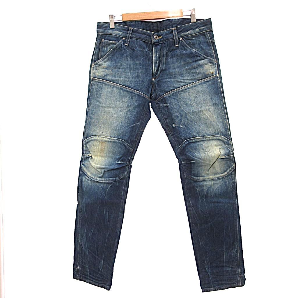 【中古】ジースターロウ G-Star RAW 5620 3D ジーンズ デニムパンツ 32 スリムテーパード ボタンフライ インディゴブルー イタリア製 /SX ■GY12 メンズ 【ベクトル 古着】 260305