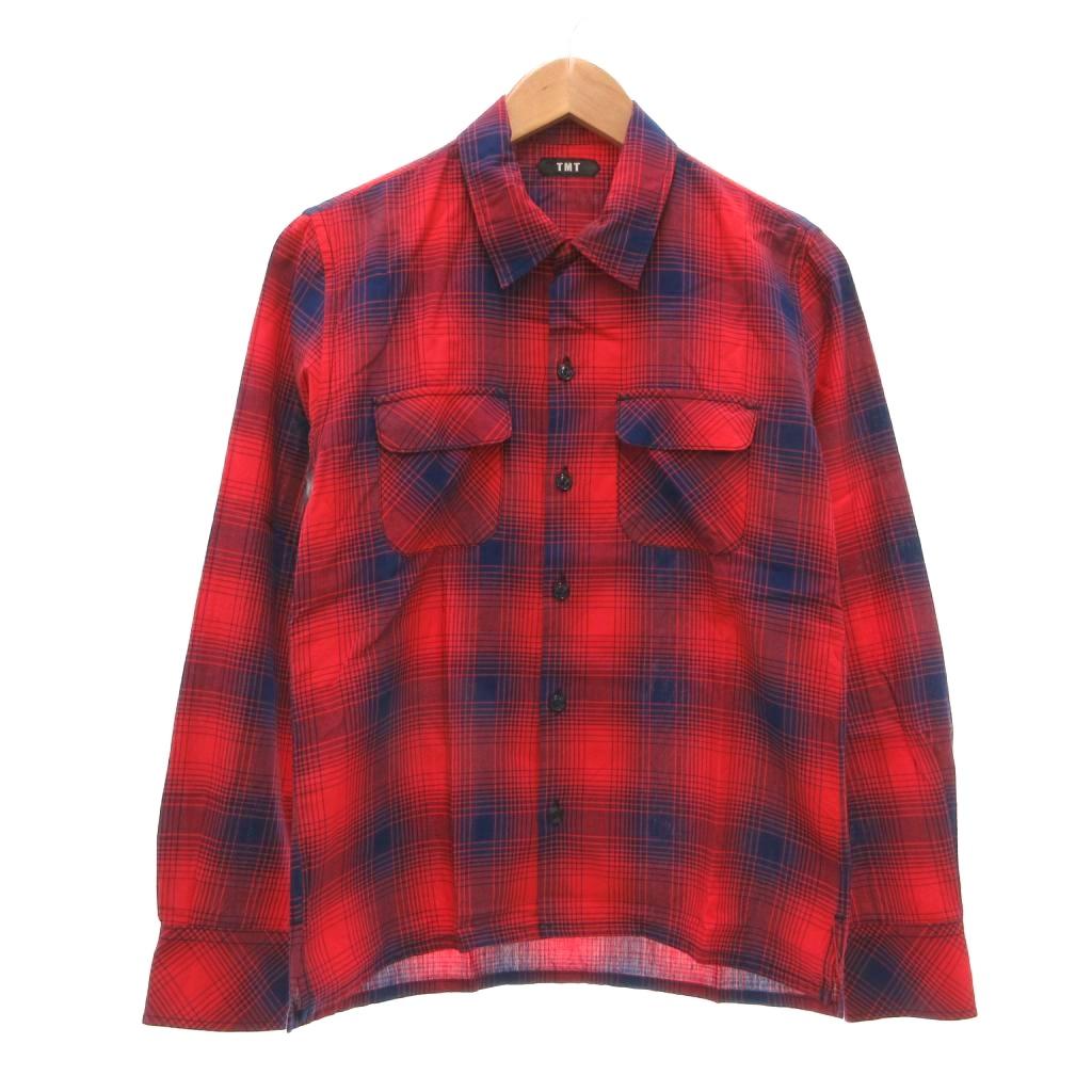 【中古】ティーエムティー TMT シャツ S オンブレチェック 長袖 赤 紺 ネイビー /SX ■GY12 メンズ 【ベクトル 古着】 260304 6,319円