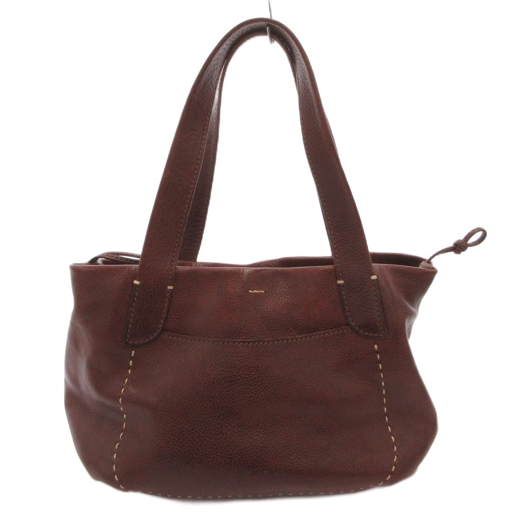 【中古】ゲンテン genten ハンドバッグ 手提げ 肩掛け ロゴ レザー 茶 ブラウン /FF ■GY12 レディース 【ベクトル 古着】 260305