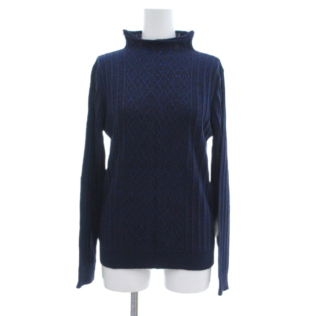 【中古】マレーラ MARELLA SPORT ハイネックセーター ラメニット ケーブル編み 長袖 S 青 ブルー /UO ■GY06 レディース 【ベクトル 古着】 260430｜ブランド古着の買取販売ベクトル