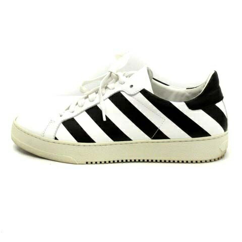 【中古】 オフホワイト OFF WHITE スニーカー ローカット ボーダー Diagonals 38 白 ホワイト /KS14 レディース 【ベクトル 古着】 190510 9,727円