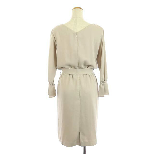 中古 マイストラーダ Mystrada サンチュール御付き一泰平 膝丈 長袖 太陽フレア ブラウジング 大メダルベルト付き 36 グレイジュ Es Os レディース ベクタ 古着 中古 マイストラーダ Mystrada ベルト付きワンピース 膝丈 長袖 フレア ブラウジング リボン ベルト