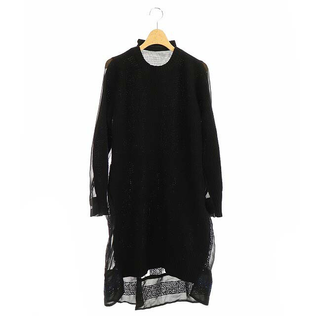 レディースファッション ワンピース シフォン ニット 16aw Sacai 中古 サカイ 切替 古着 ベクトル レディース Os Df 16 ブラック 黒 2 長袖 ミニ ワンピース 大人気新作 Blog Paraisodasbombas Com Br