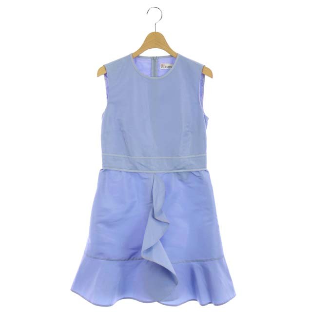 中古 丹色 ヴァレンティノ Red Valentino フラウンスノースリーブワンピース 御召しもの ミニ 台形 フリル 40 水色 光源青色 Es Os レディース ベクタ 古着 2105 中古 レッド ヴァレンティノ Red Valentino フリルノースリーブワンピース ドレス ミニ 台形 フリル 40