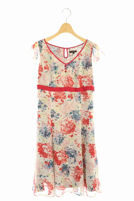 シフォン 白 シフォン ホワイト レッド Os ホワイト フレンチスリーブ花柄ワンピース ひざ丈 Df トッカ 0 Tocca トッカ ひざ丈 白 0 中古 フレンチスリーブ花柄ワンピース 赤 マルチカラー 中古 レディース Tocca 赤 レッド 0 ひざ丈