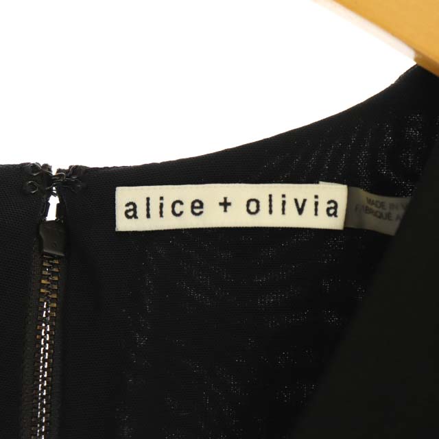 中古 アリスアンドオリビア Alice Olivia ノースリーブワンピース Vネック ミニ フレア 0 黒 ブラック Hs Sh レディース ベクトル 古着 Vmaphotographystudios Com