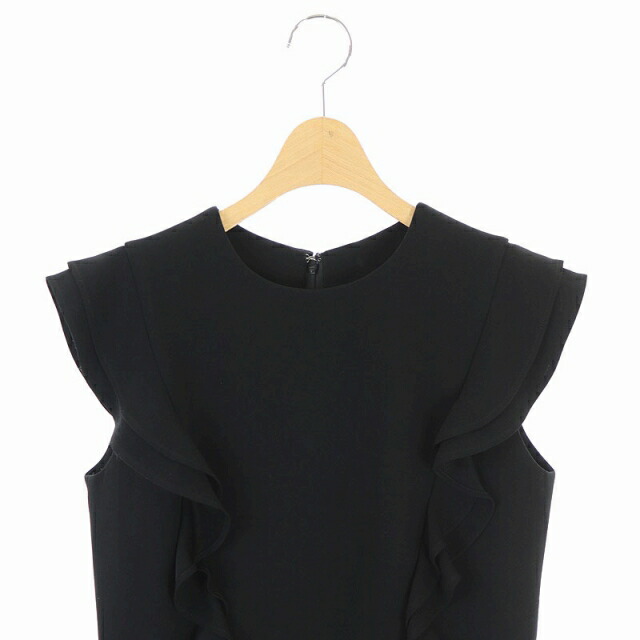 中古 ヨーコチャン Yoko Chan スカラップ パールノースリーブワンピース ロング 38 黒 ブラック Hk Os レディース ベクトル 古着 Rvcconst Com