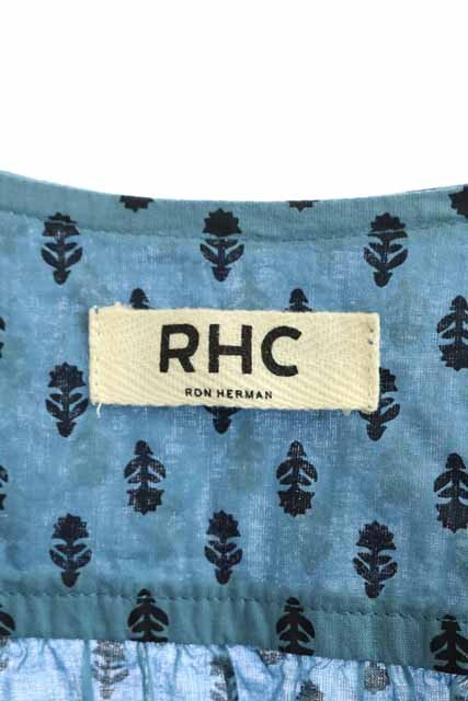 中古 ロンハーマン Ron Herman Rhc コットンフラワー柄マキシワンピース ノースリーブ ロング フレア S 青 黒 ブルー ブラック Cm Os レディース ベクトル 古着 Alittlepeaceofmind Co Uk