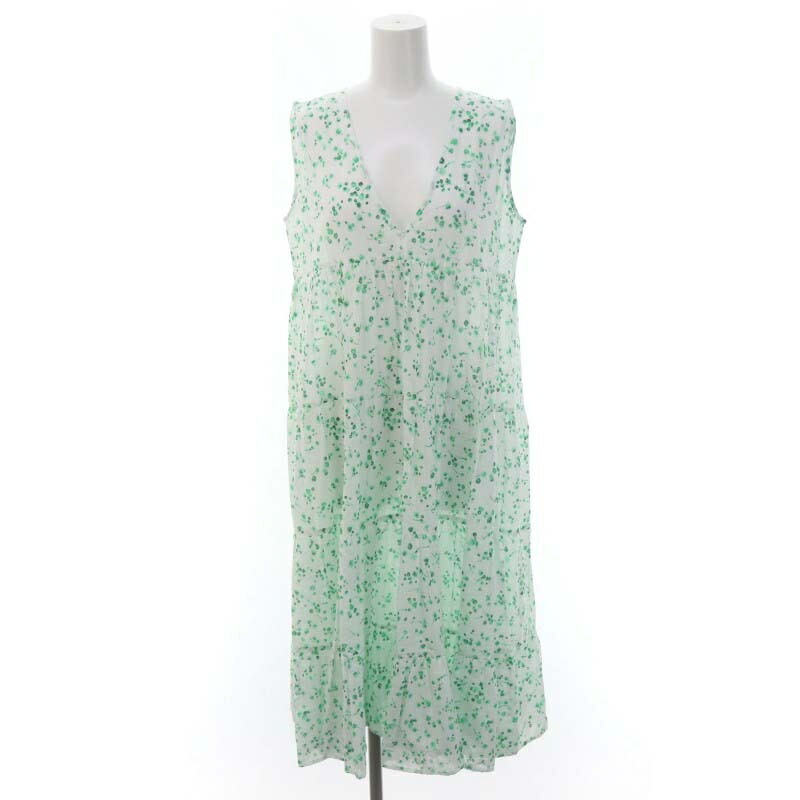 【中古】マーレット Merlette Ron Herman別注 23SS SONGES 花柄 ノースリーブワンピース ロング ミモレ丈 XS 緑 白 グリーン ホワイト /DF ■OS レディース 【ベクトル 古着】 240423｜ブランド古着の買取販売ベクトル 10,728円