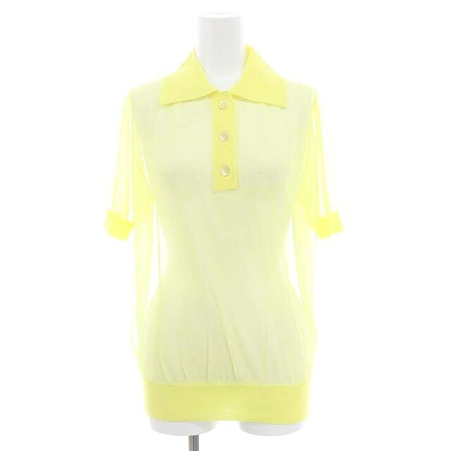 【中古】マディソンブルー MADISONBLUE 24SS ポロニットセーター SHEER POLO KNIT カットソー 半袖 01 黄色 イエロー /HS ■OS ■SH レディース 【ベクトル 古着】 240528