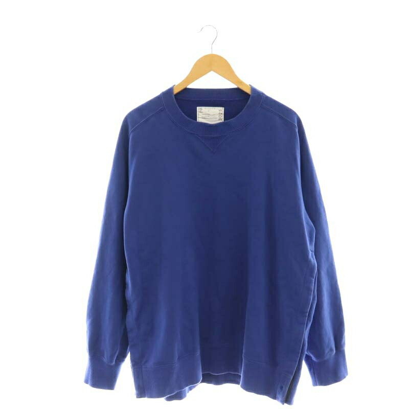 【中古】サカイ sacai 23AWクルーネックスウェットトップス 調教師 長袖 ティーシャツ 4 XL 青 青み /CX ■os ■SH メンズ 【ベクター 古着】 241125