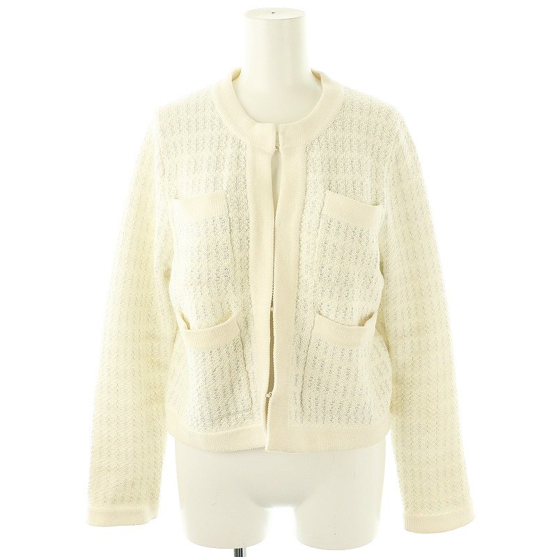 【中古】ルルウィルビー Loulou Willoughby 25SS ツィードニットジャケット 否色つや 2 白いこと /HK ■os レディース 【ベクター 古着】 250421