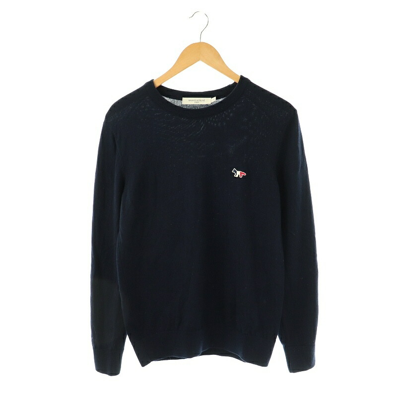メゾンキツネ　ニット　ネイビー　Ｓ（12日までの限定出品） MAISON KITSUNE メゾンキツネ FOX HEAD タートルネック セーター