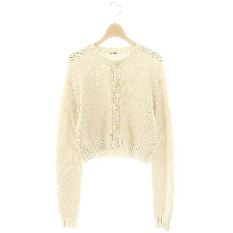 AURALEE - AURALEE オーラリー 25SS SILK COTTON MELANGE RIB KNIT SHIRT CARDIGAN ニットシャツカーディガン A25SC03CO ベージュ系 0 AURALEE オーラリー 25SS SILK COTTON MELANGE RIB KNIT SHIRT