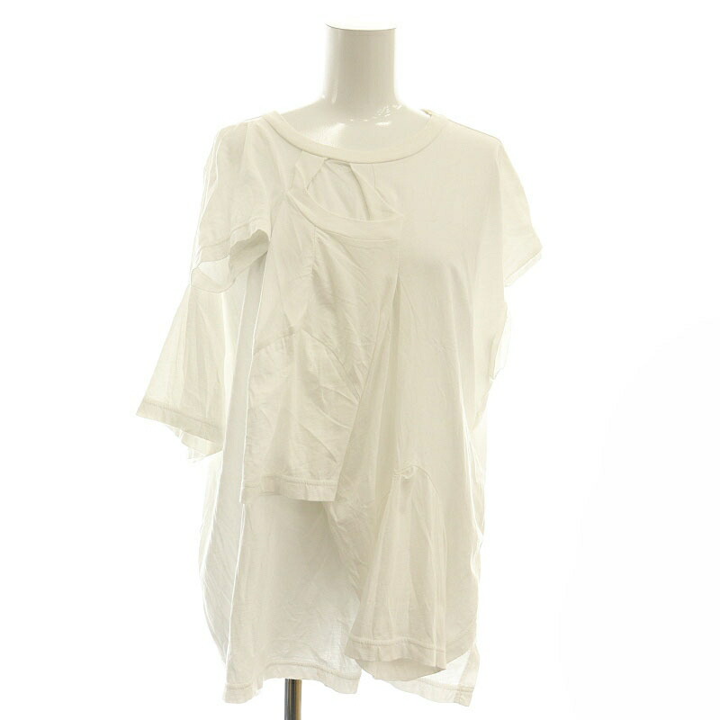 【美品】ENFOLD ホワイト チュニック 38 ENFOLD エンフォルド ギャザーチュニックSHIRT /ブラウス 38