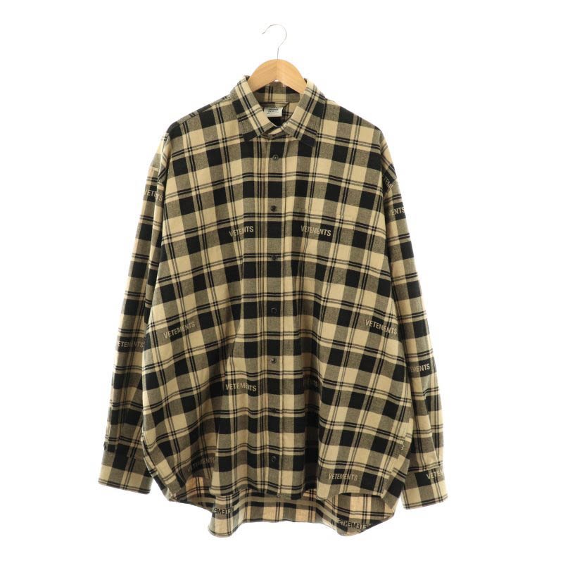 VTMNTS BIG BARCODE FLANNEL バーコードフランネルシャツ Chrome Hearts Workn Padded Flannel Shirt Jacket - SRM