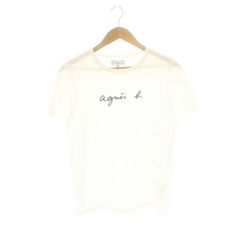 「agnes b.」 半袖Tシャツ 3 ブラック×ホワイト レディース 2枚大特価 agnes b レディース LOGO Tシャツ アニエスベー 半袖T