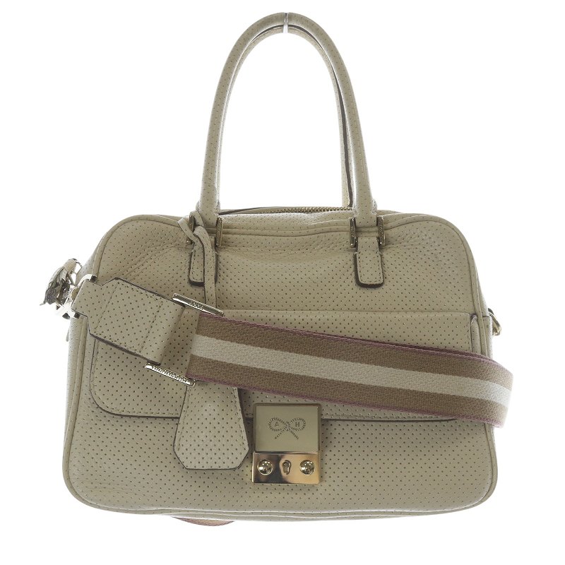 ANYA HINDMARCHベージュ レザー ハンドバッグ ANYA HINDMARCH - Anya Hindmarch(アニヤハインドマーチ