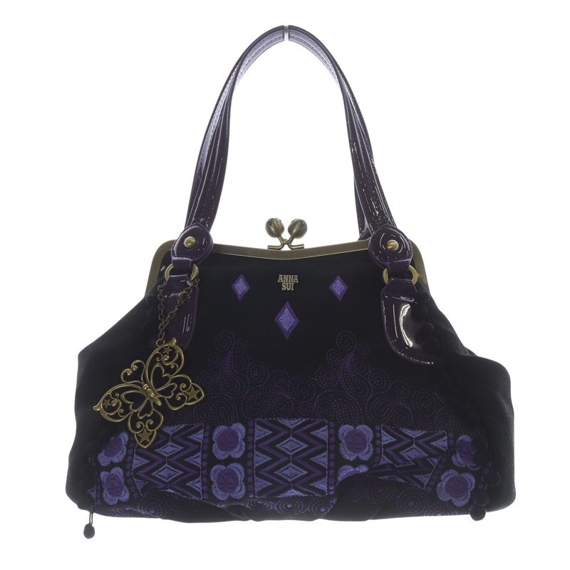 ANNA SUI アナスイ ハンドバッグ かばん 鞄 花 価格2万円程☆ANNA SUI アナスイ フラワーかごバッグ