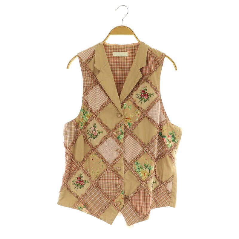 PINK HOUSE パッチワーク刺繍ベスト 楽天市場】PINK HOUSE ピンクハウス ベスト レッド コットン100