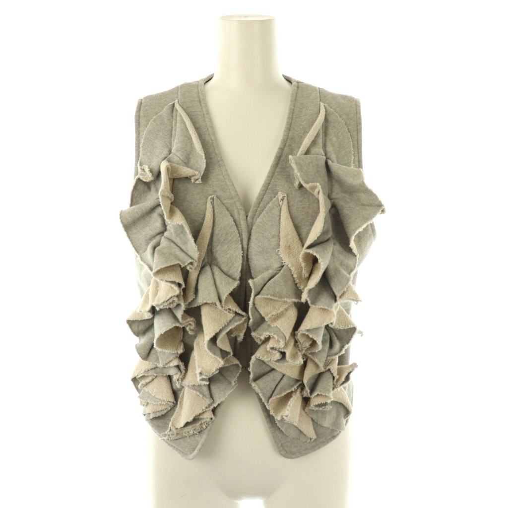 【中古】オープンワイワイ OPEN YY JERSEY FRILL VEST 限りない 2 薄墨色 /SS ■os ■SH レディース 【ベクター 古着】 250822 レディースファッション-ベスト・ジレ