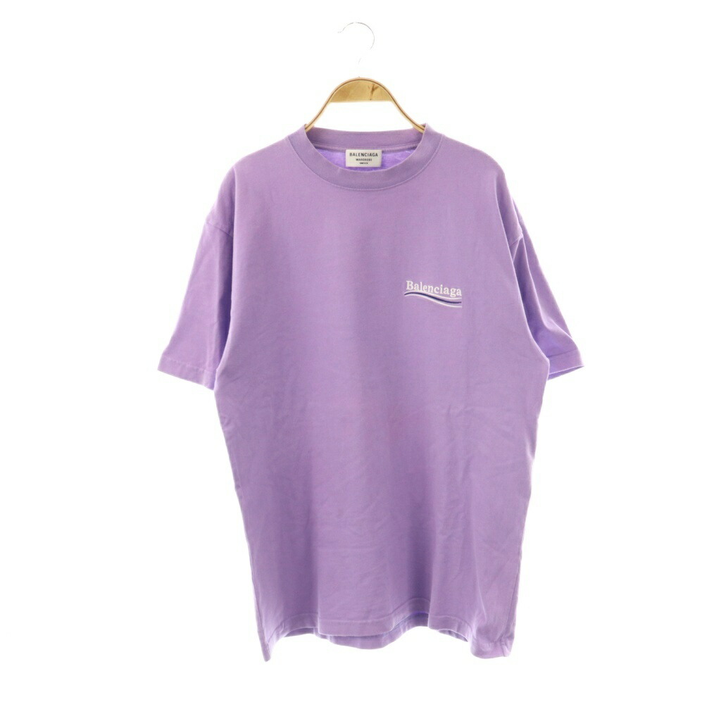 【中古】バレンシアガ BALENCIAGA 21SS POLITICAL CAMPAIGN OVERSIZED Tシャツ カットソー XS 紫 641655 /CX ■OS メンズ レディース 【ベクトル 古着】 251003