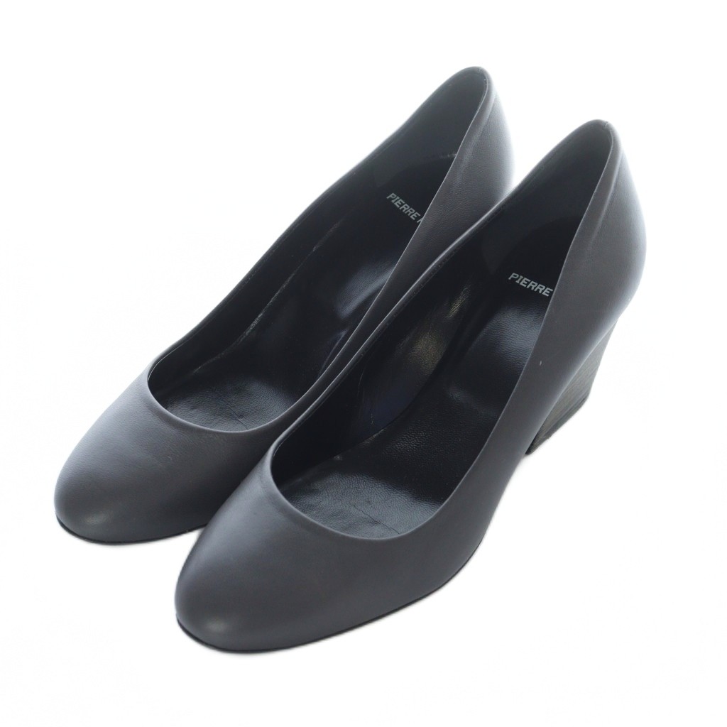 【中古】ピエールアルディ PIERRE HARDY パンプス チャンキーヒール プレーントゥ レザー 37 23.5cm 黒 ブラック /RI ■OS レディース 【ベクトル 古着】 250926