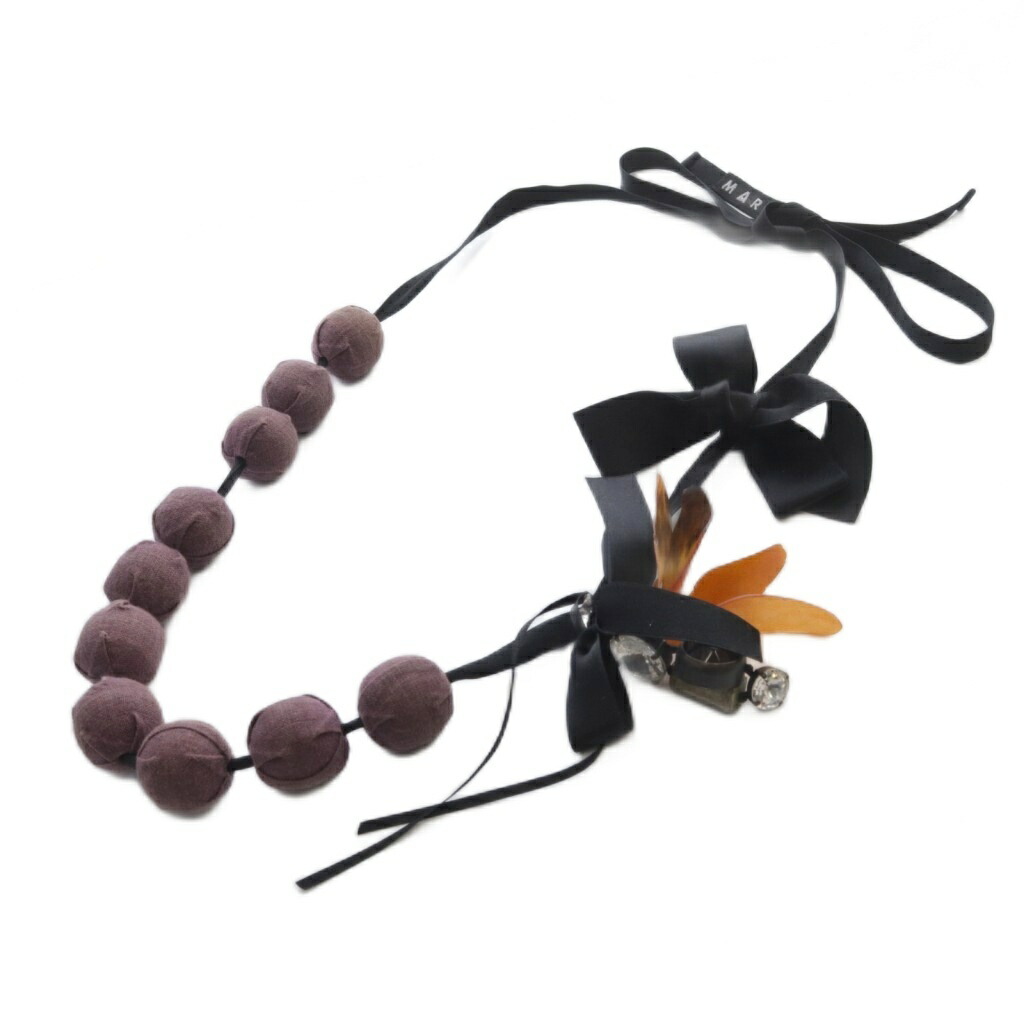 楽天市場】マルニ MARNI ネックレス アイボリーxゴールドxブラック