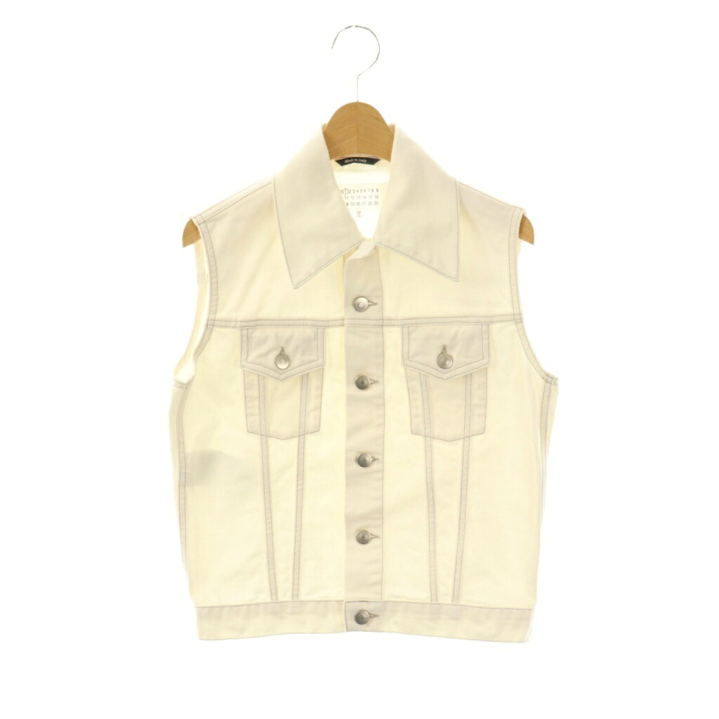【中古】メゾンマルジェラ 1 Maison Margiela 1 デニムベスト 前開き 38 白 ホワイト /AT ■OS レディース 【ベクトル 古着】 251007