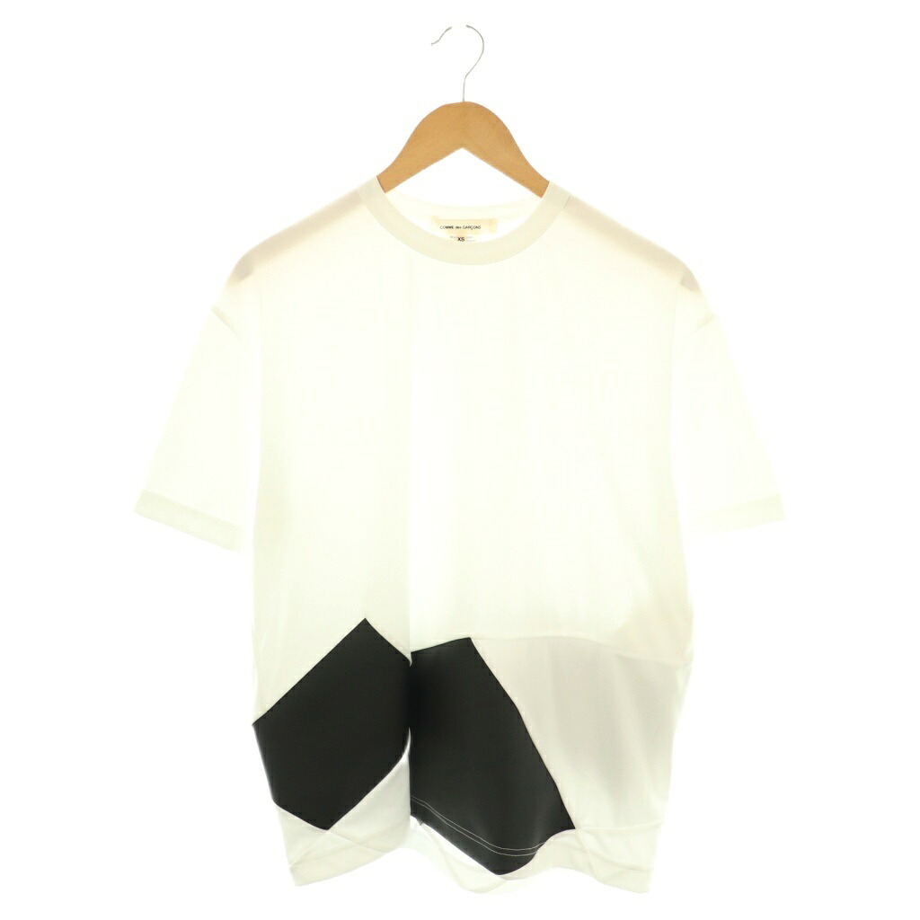 【中古】コムデギャルソン COMME des GARCONS Tシャツ カットソー フェイクレザー XS 白 黒 AD2024 GN-T018 /CX ■OS メンズ 【ベクトル 古着】 251006