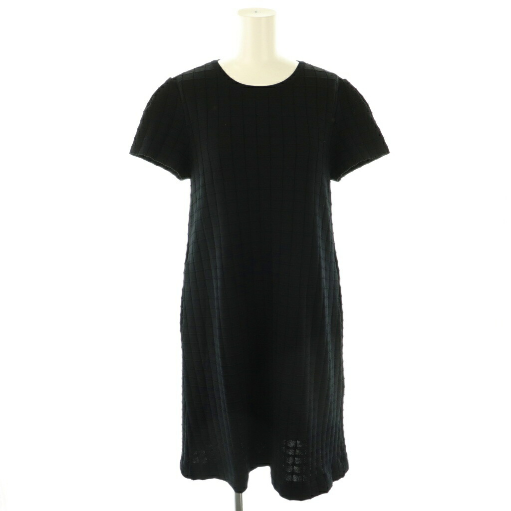 【中古】フォクシー FOXEY 2025年 Knit Dress Modern Grid 衣装 編み物 ひざ丈 38 黒いこと 45166 /DF ■os レディース 【ベクター 古着】 251024