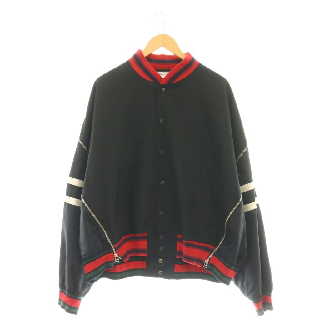 【中古】ファセッタズム FACETASM ZIPPER STADIUM JACKET ジッパー スタジアムジャケット スタジャン ウール 黒 ブラック マルチカラー FNT-JK-M13 /CX ■OS メンズ 【ベクトル 古着】 251024