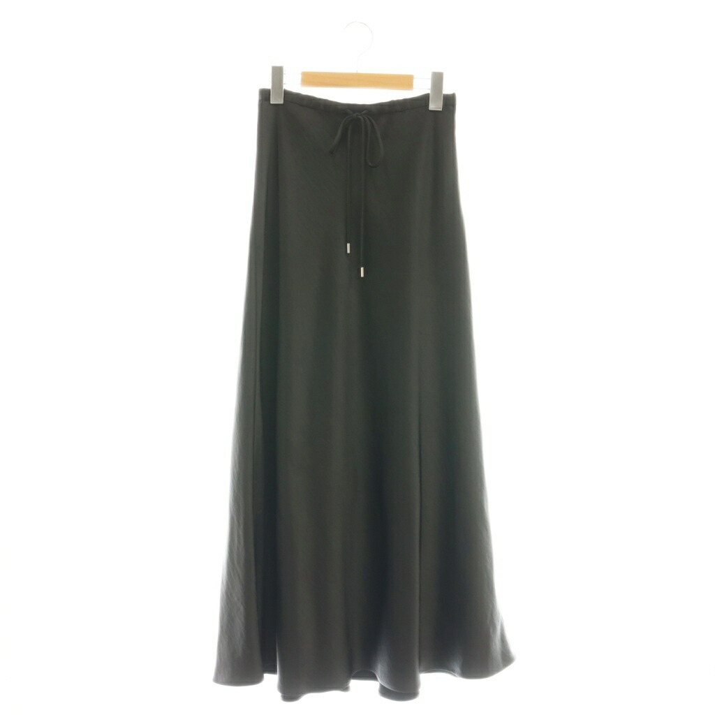 【中古】グレースコンチネンタル GRACE CONTINENTAL 25SS サテンストレッチイージースカート フレア マキシ ロング 36 黒 ブラック /AT ■OS レディース 【ベクトル 古着】 251028