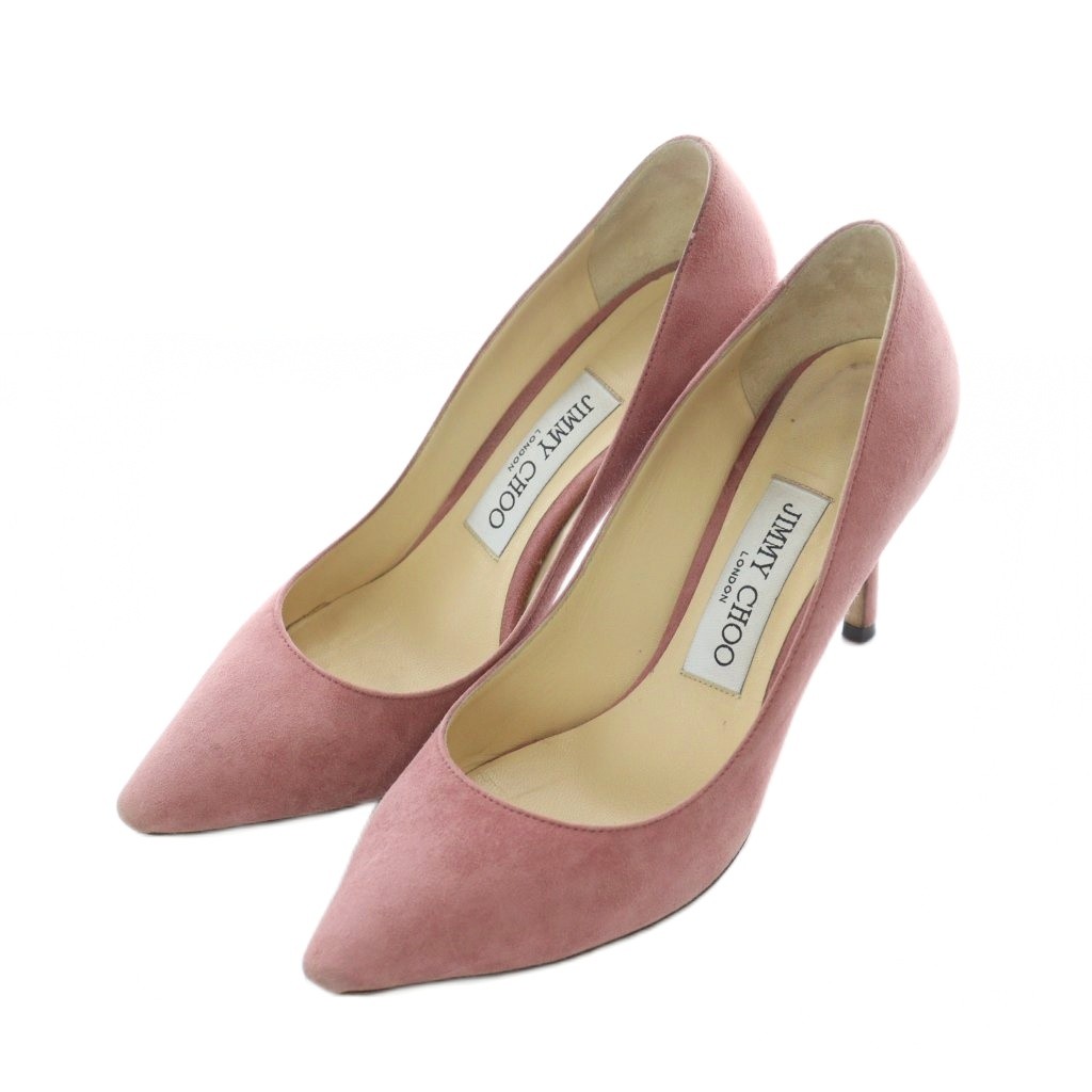 【中古】ジミーチュウ JIMMY CHOO Romy 85 ピンヒールパンプス ハイヒール レザー 本革 34.5 21.5cm ピンク /RI ■OS レディース 【ベクトル 古着】 251105
