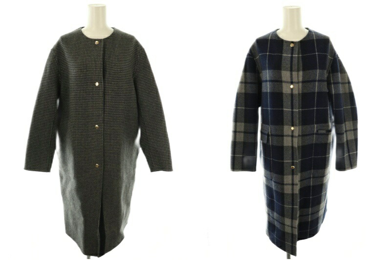 楽天市場】【ドゥロワー】DRAWER ウールチェック リバーシブル ノー