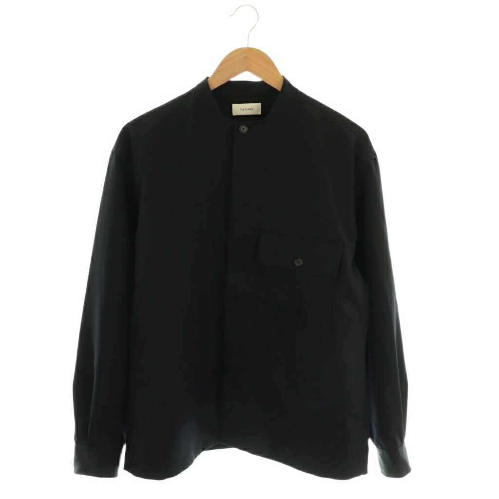 【中古】ザクラシック The CLASIK 25AW 絨毛 バンドカラーシャツ 長袖 46 紺 米国海軍 /AT ■os ■SH メンズ 【ベクター 古着】 251107 カジュアルシャツ-トップス