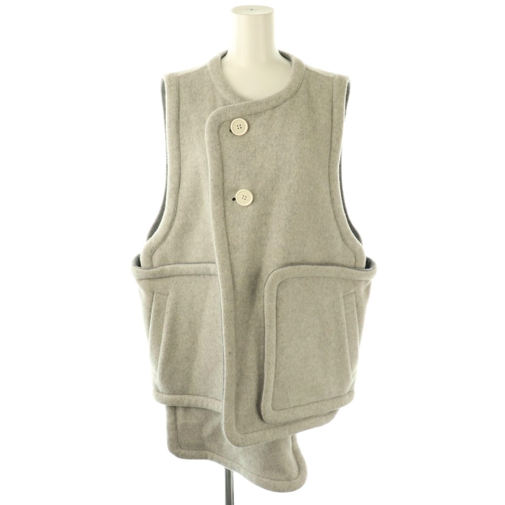 【中古】エンフォルド ENFOLD サンプル品 25AW PIPING VEST ベスト 前開き 38 グレー /NR ■OS レディース 【ベクトル 古着】 251124｜ブランド古着の買取販売ベクトル