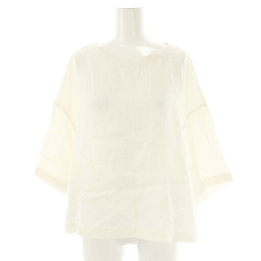 【中古】デプレ DES PRES トゥモローランド 25SS ソフトサテン ビッグTシャツブラウス 五分袖 プルオーバー F オフホワイト 22-01-51-01704 /NR ■OS レディース 【ベクトル 古着】 251124