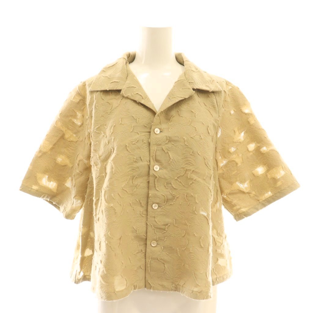 【中古】マカフィー MACPHEE トゥモローランド 25SSメッシュカットジャカード ハーフスリーブシャツ ブラウス 36 ベージュ 12-01-52-01632 /CX ■OS レディース 【ベクトル 古着】 251125